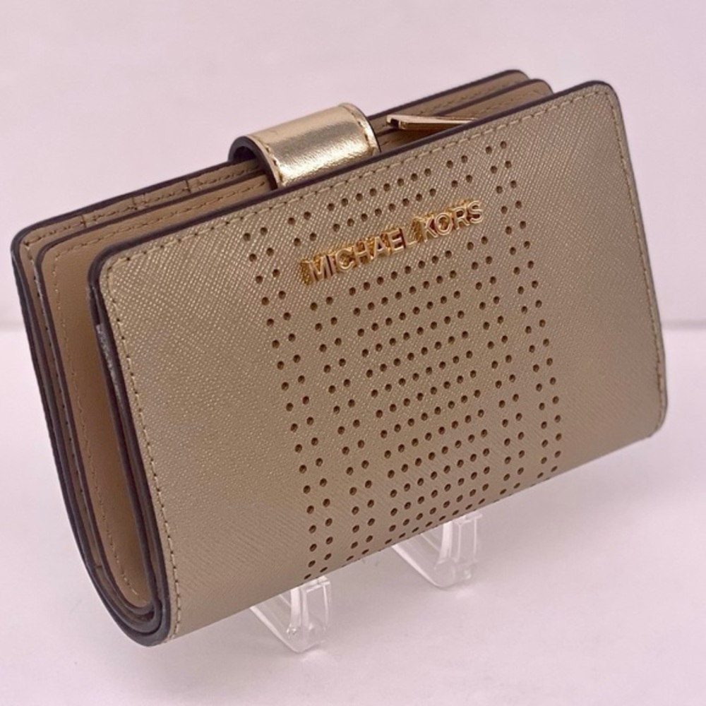 Michael Kors Gold Bifold Medium Wallet Pale Gold